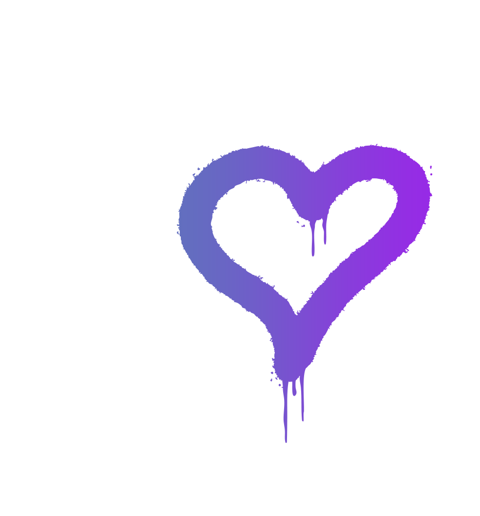 Purple spray paint heart